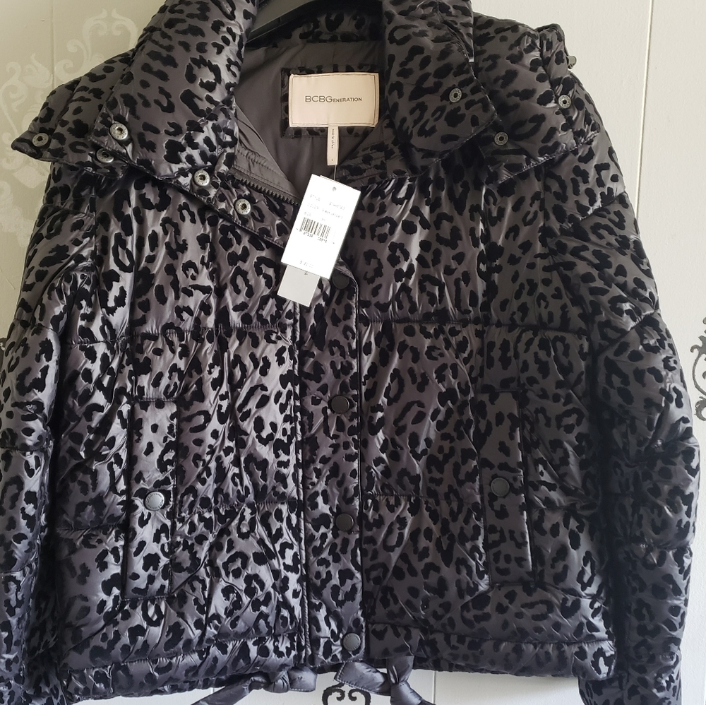 BCBG Generation Hooded Midweight Puffer Jacket S - Picture 8 of 13